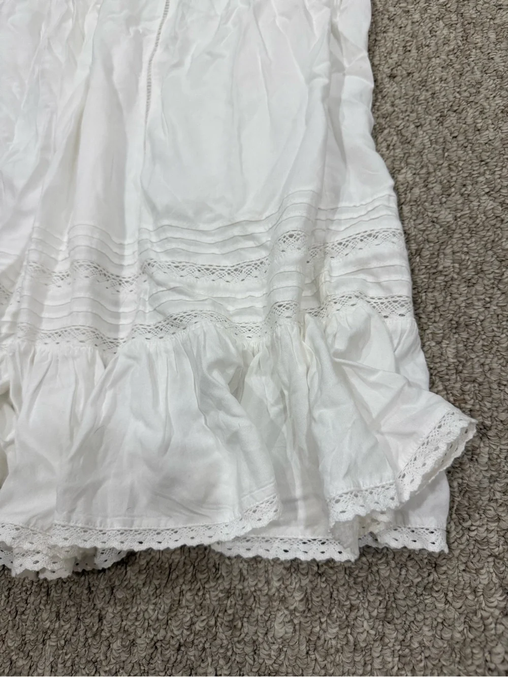 NWT American Eagle Outfitters White Tiered Maxi Skirt Size XL